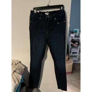 Good American Womens High Rise Skinny Jeans Dark Wash Blue Size 12/31